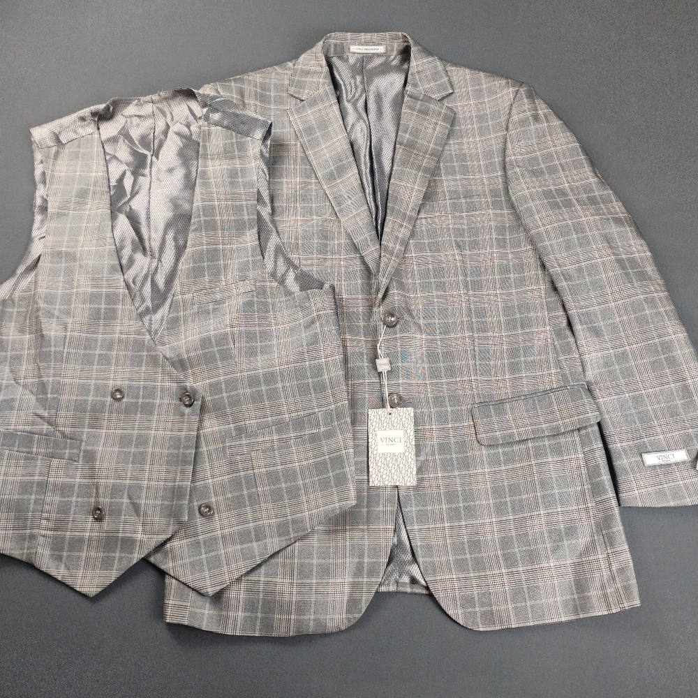 VINCI Sport Coat Men's Size 38R Grey Two-Piece Blazer NWT $359.99